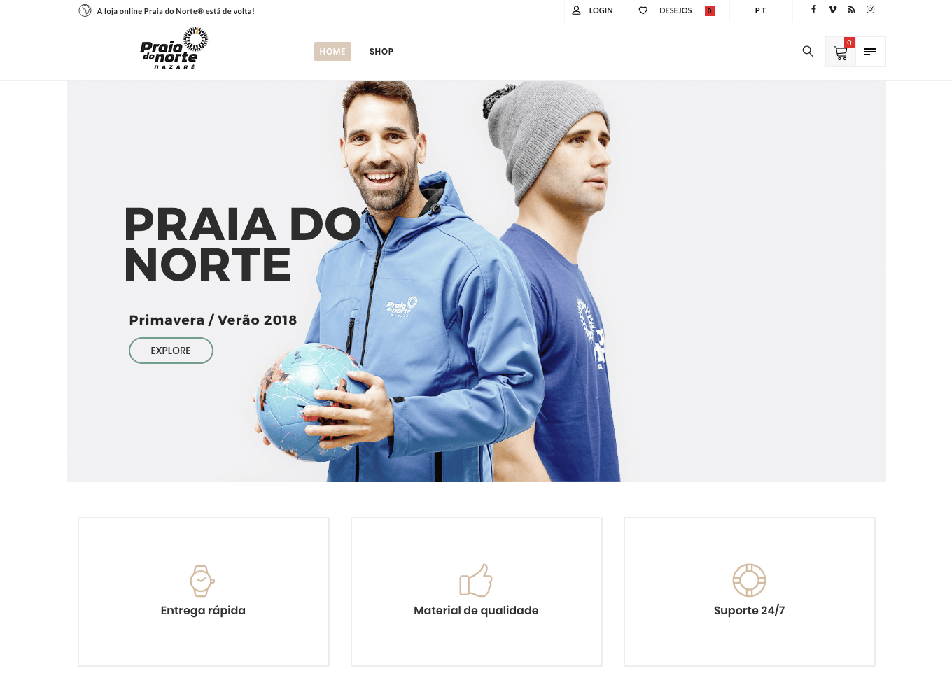 LOJA ONLINE DA PRAIA DO NORTE ESTÁ DISPONÍVEL